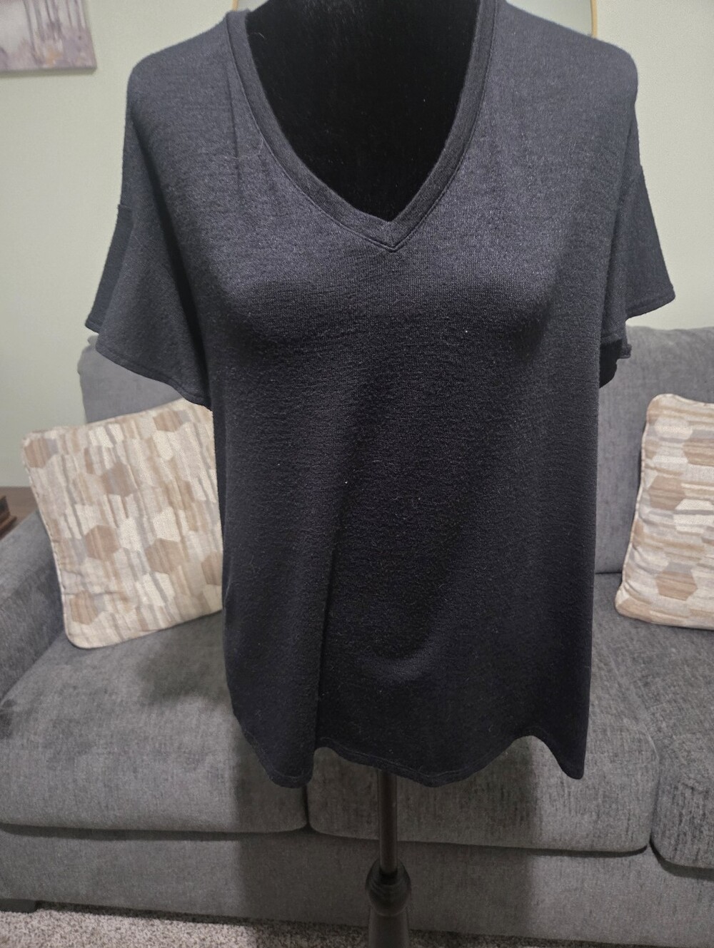 Classic Black V-Neck Women’s Top